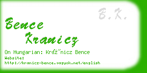 bence kranicz business card